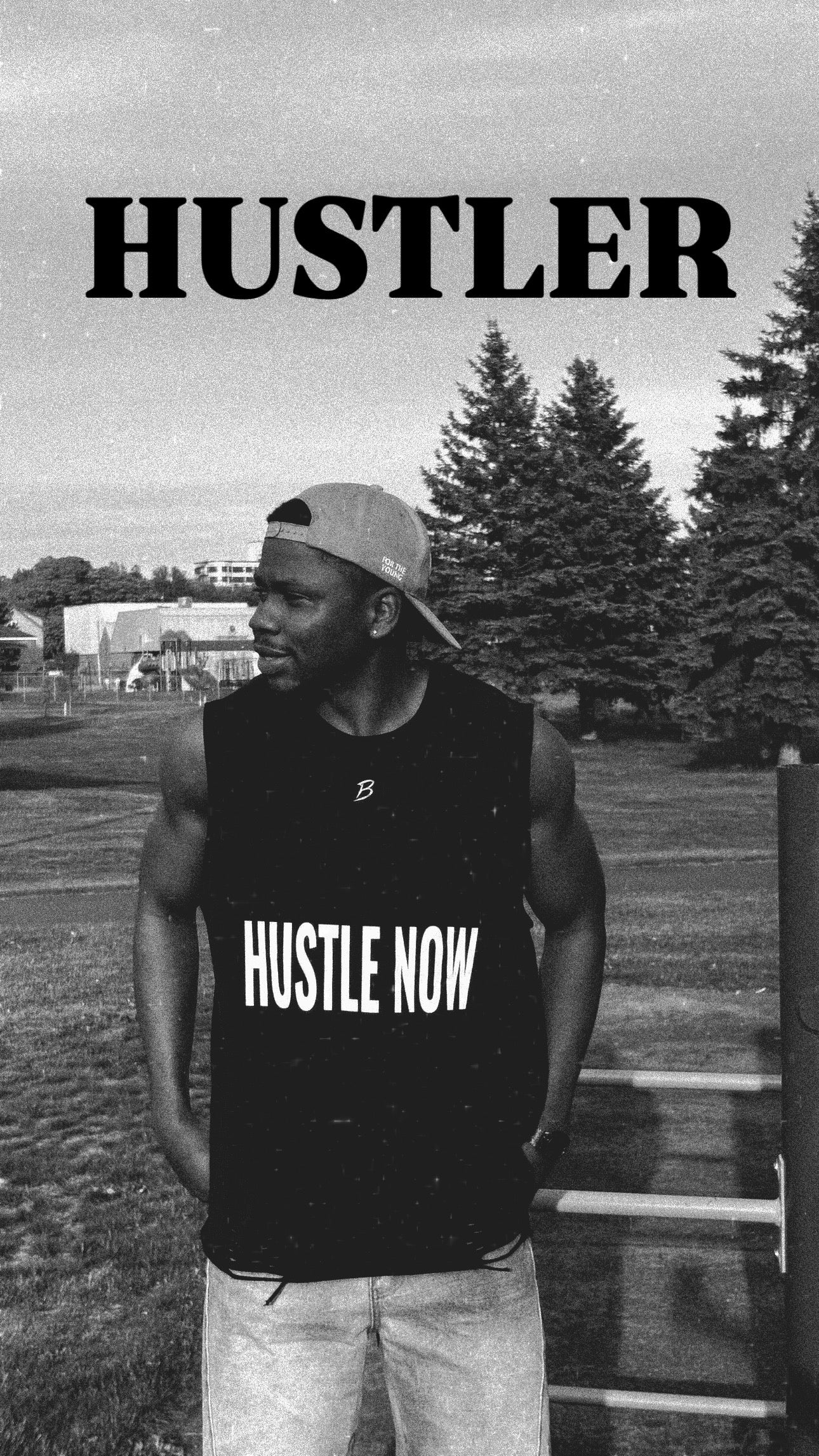 HUSTLER Snow Washed Raw-Hem Tank Top