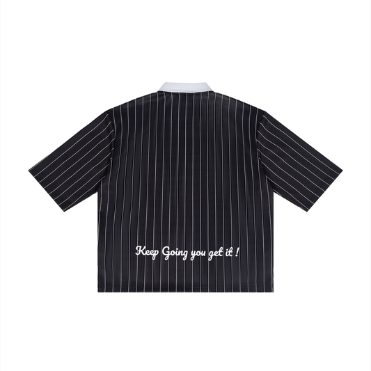 Pinstripe Collared Soccer Jersey HUSTLER