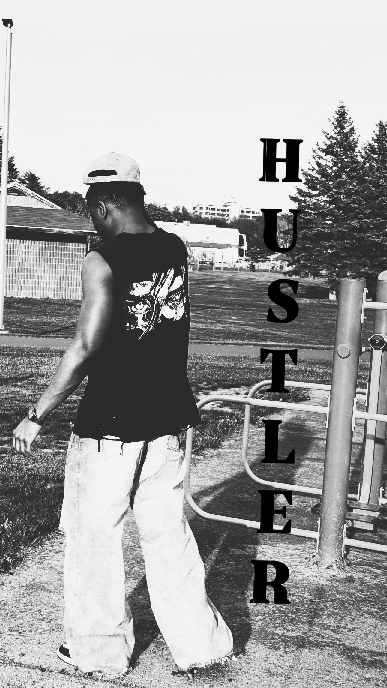 HUSTLER Snow Washed Raw-Hem Tank Top
