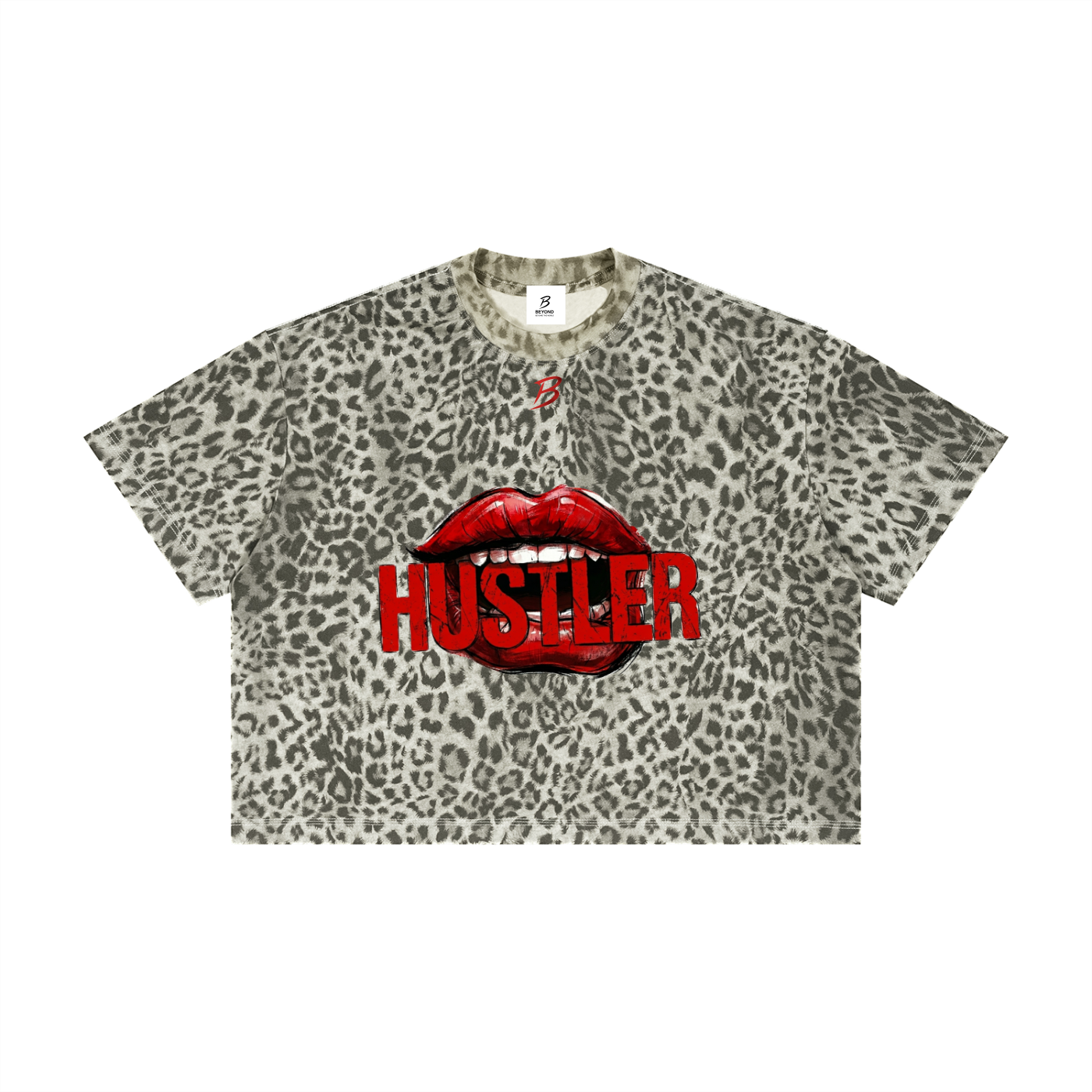 HUSTLER Leopard Boxy T-Shirt