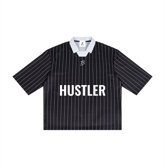 Pinstripe Collared Soccer Jersey HUSTLER