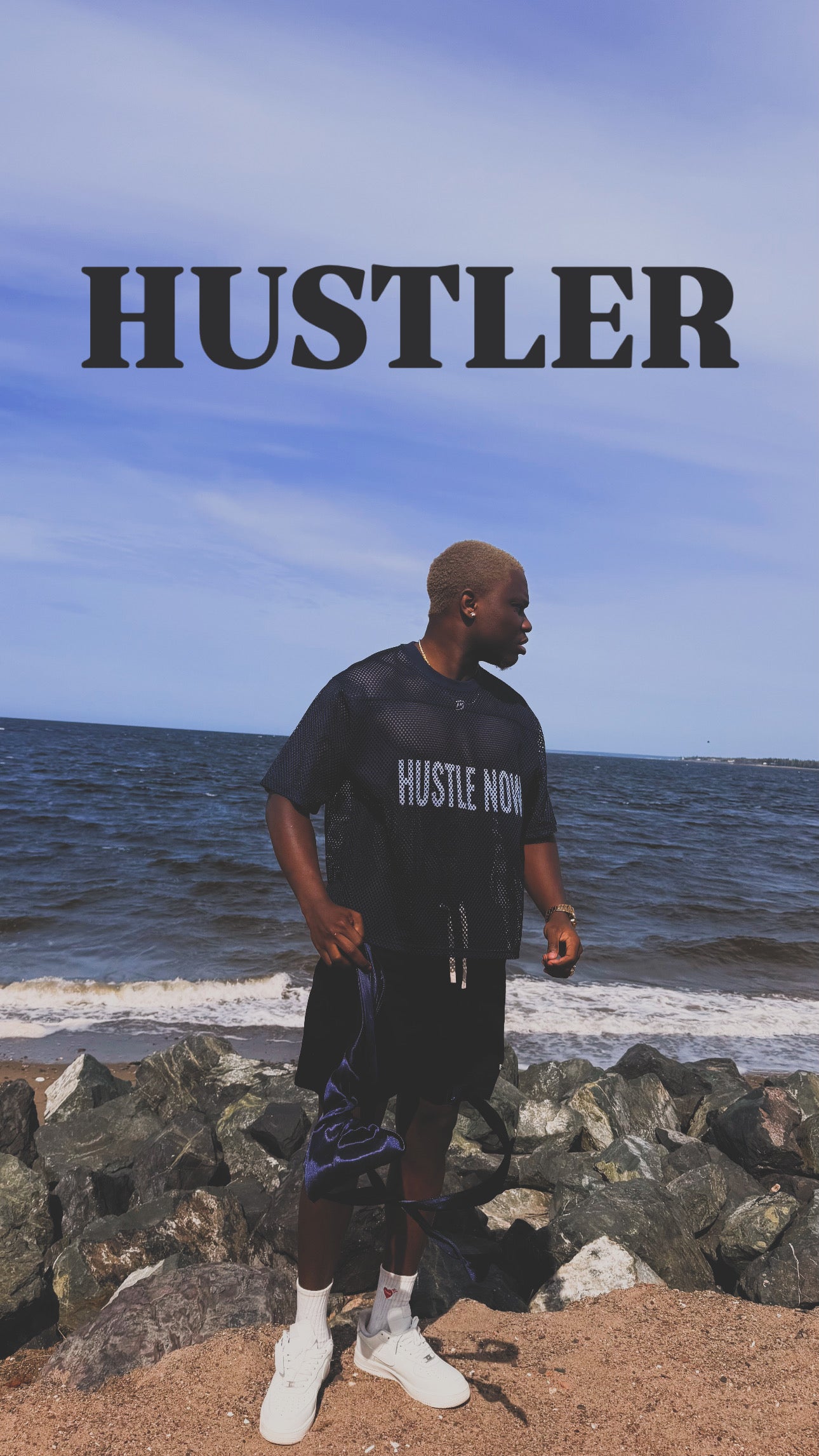 HUSTLER See-through Boxy Net T-shirt