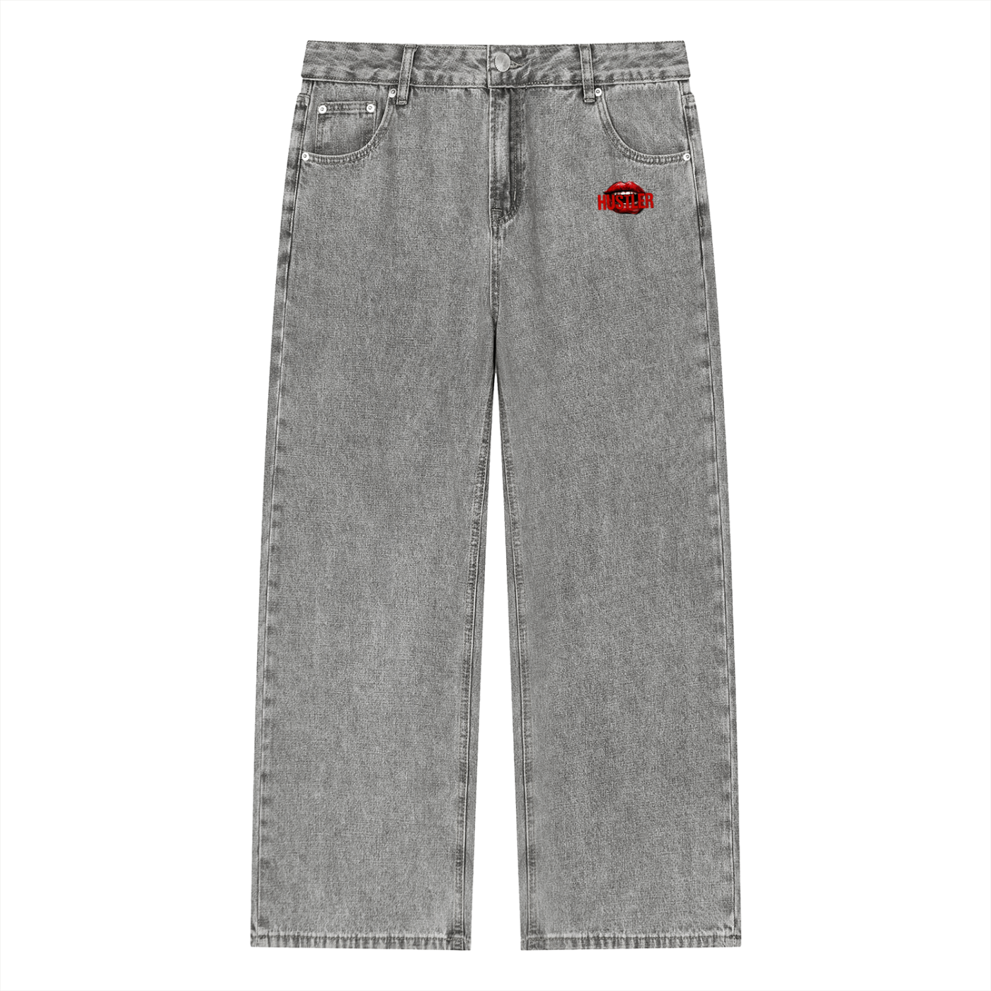 HUSTLER Vintage Wash Straight Leg Jeans