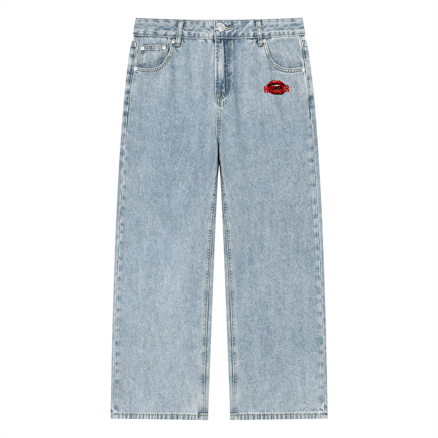 HUSTLER Vintage Wash Straight Leg Jeans