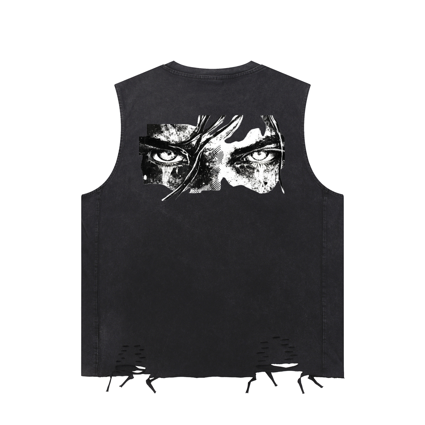 HUSTLER Snow Washed Raw-Hem Tank Top