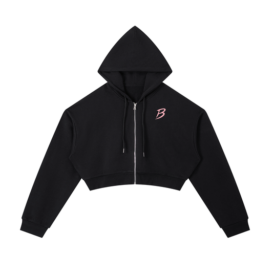 Cropped Zip-Up Hoodie Beyond The World