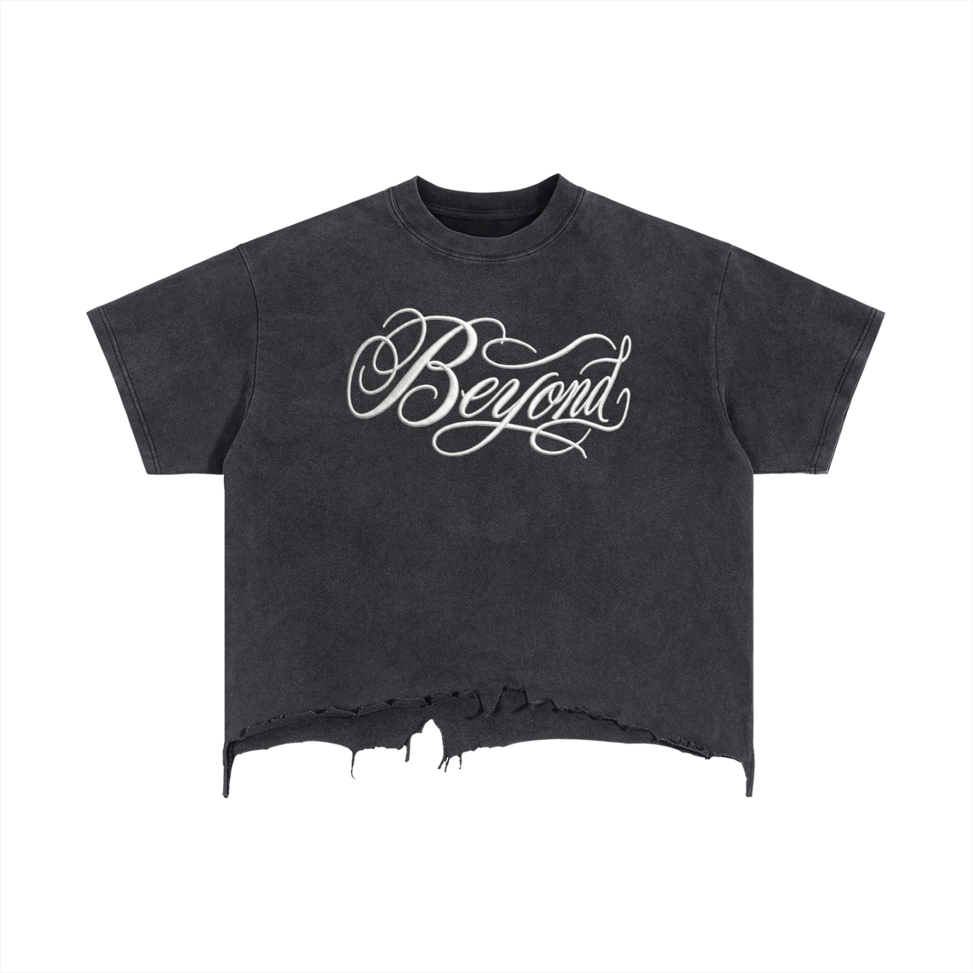 Vintage Wash Boxy Distressed Hem T-Shirt