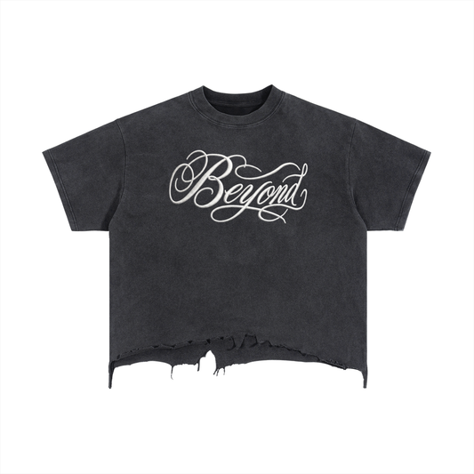 Vintage Wash Boxy Distressed Hem T-Shirt