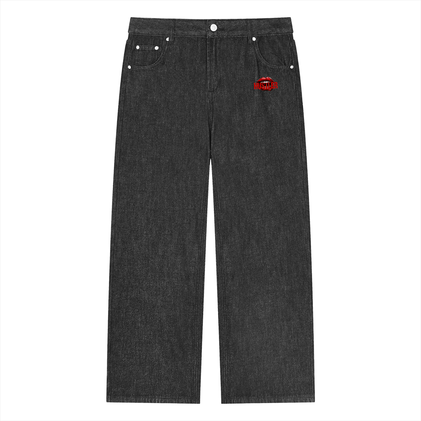 HUSTLER Vintage Wash Straight Leg Jeans