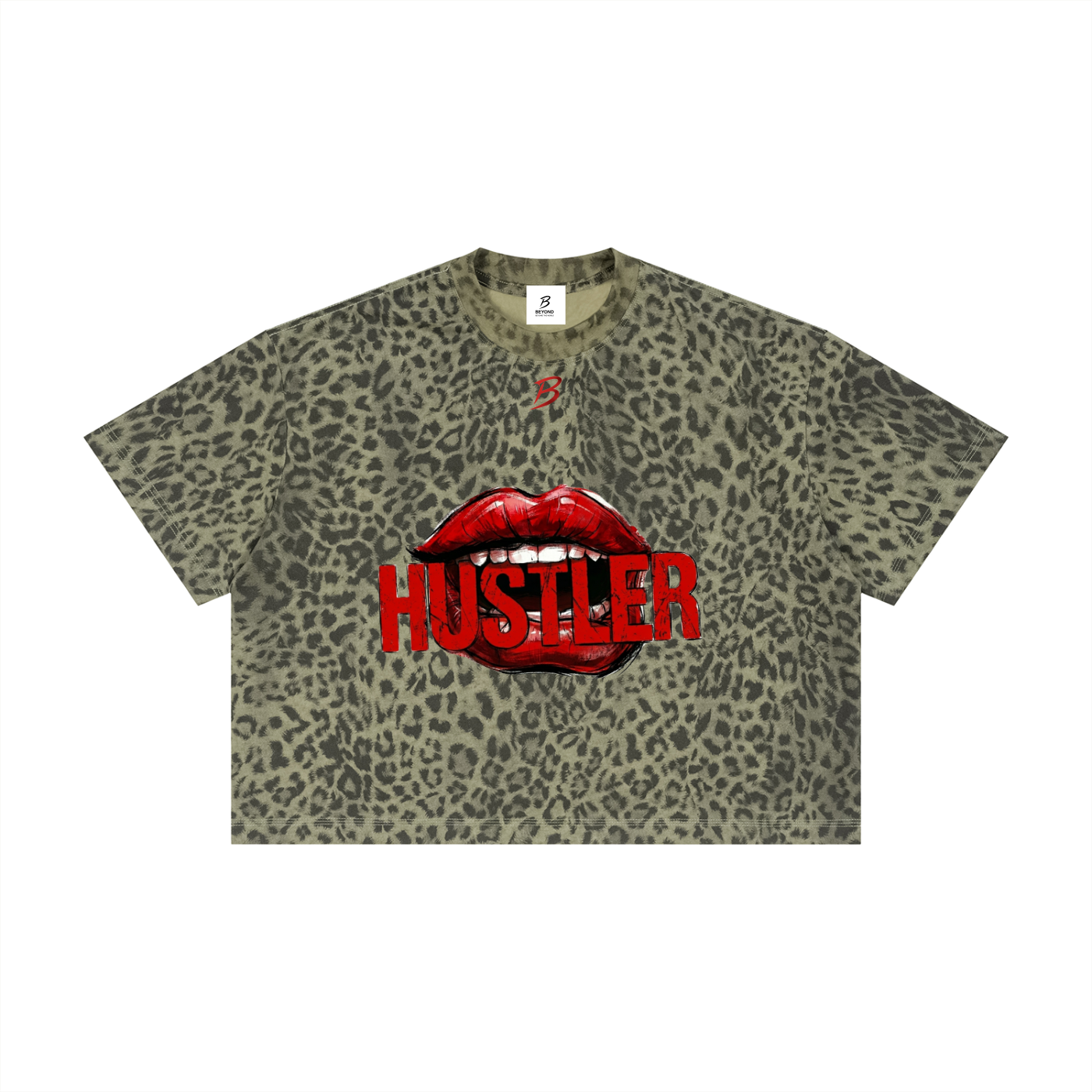 HUSTLER Leopard Boxy T-Shirt
