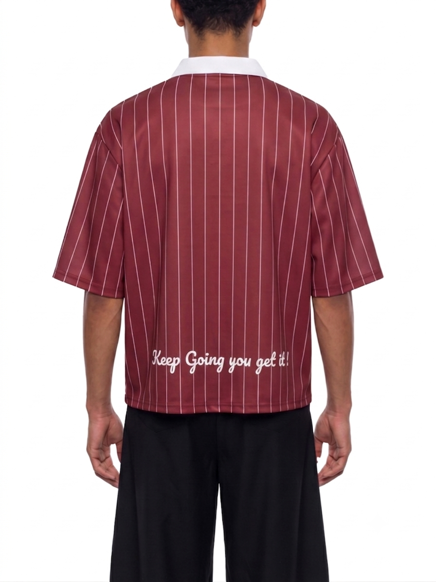 Pinstripe Collared Soccer Jersey HUSTLER