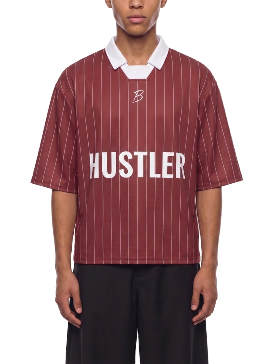 Pinstripe Collared Soccer Jersey HUSTLER