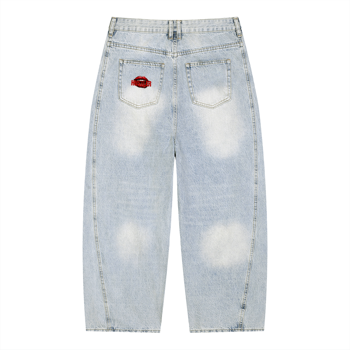 Vintage Wash Sunfade Barrel Leg Jeans HUSTLER