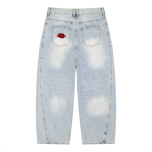 Vintage Wash Sunfade Barrel Leg Jeans HUSTLER