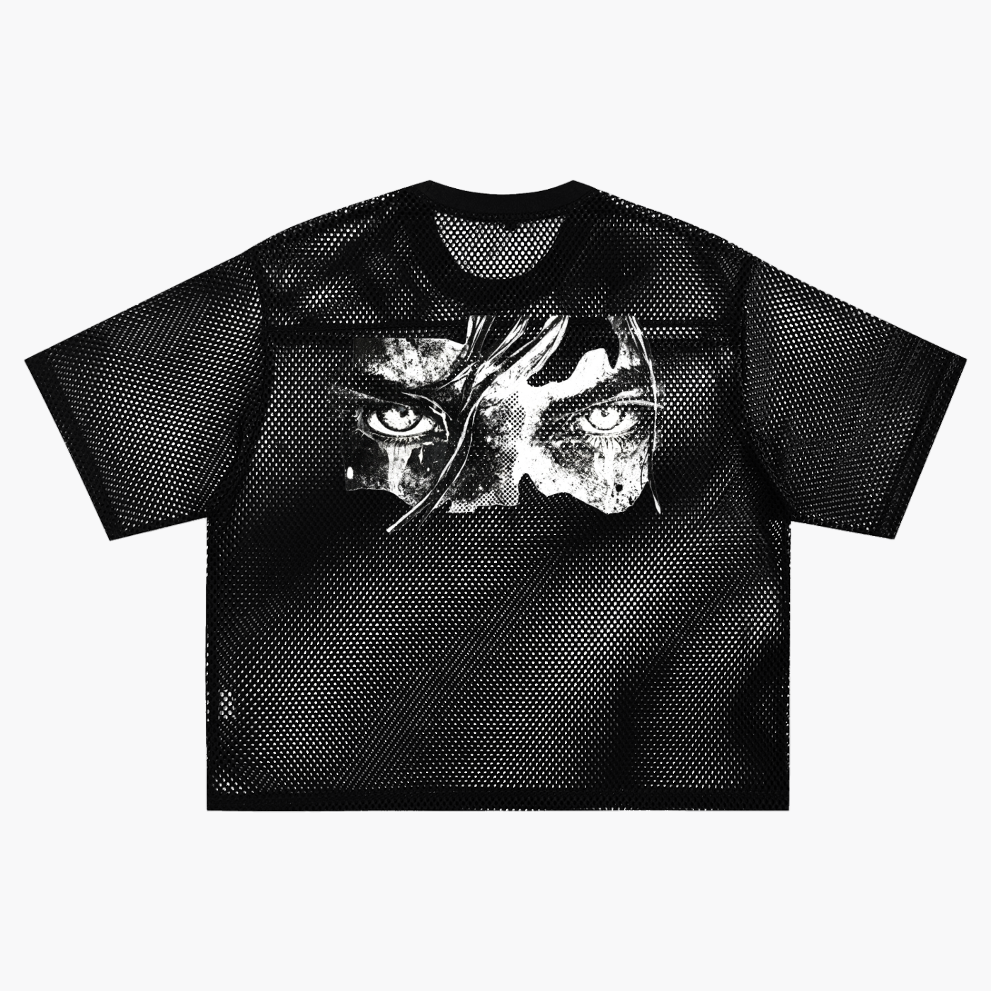 HUSTLER See-through Boxy Net T-shirt