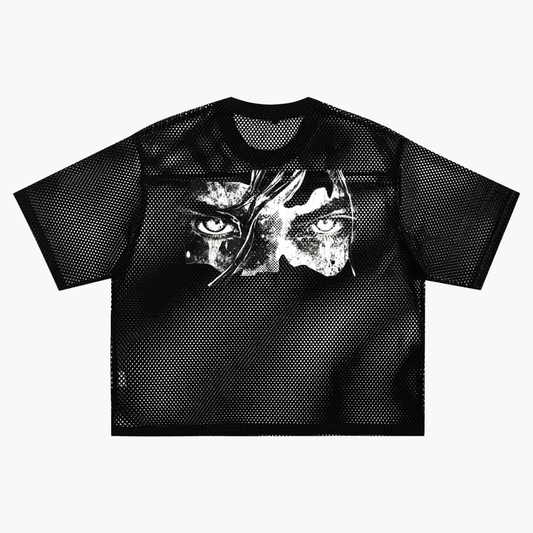 HUSTLER See-through Boxy Net T-shirt