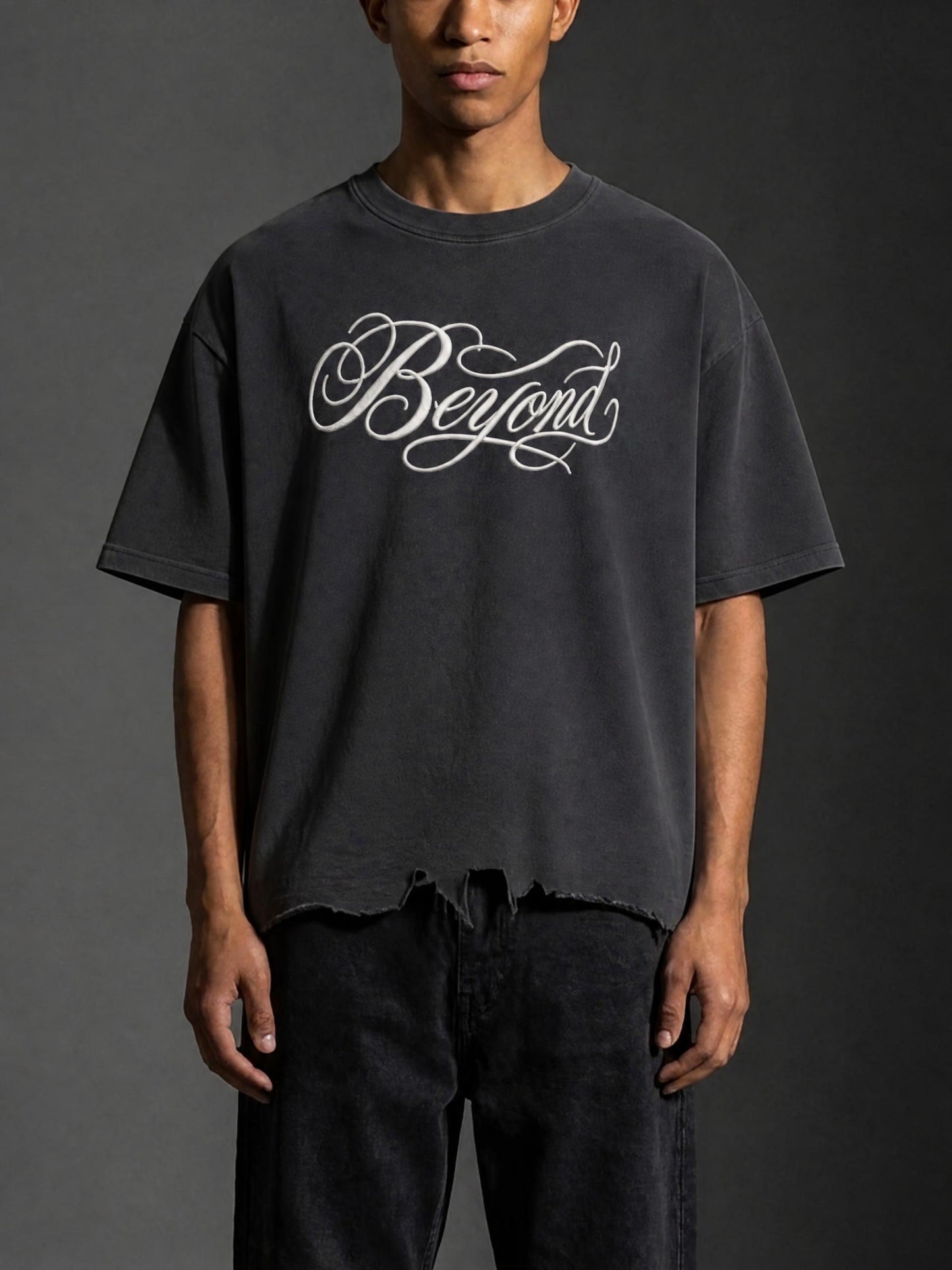 Vintage Wash Boxy Distressed Hem T-Shirt