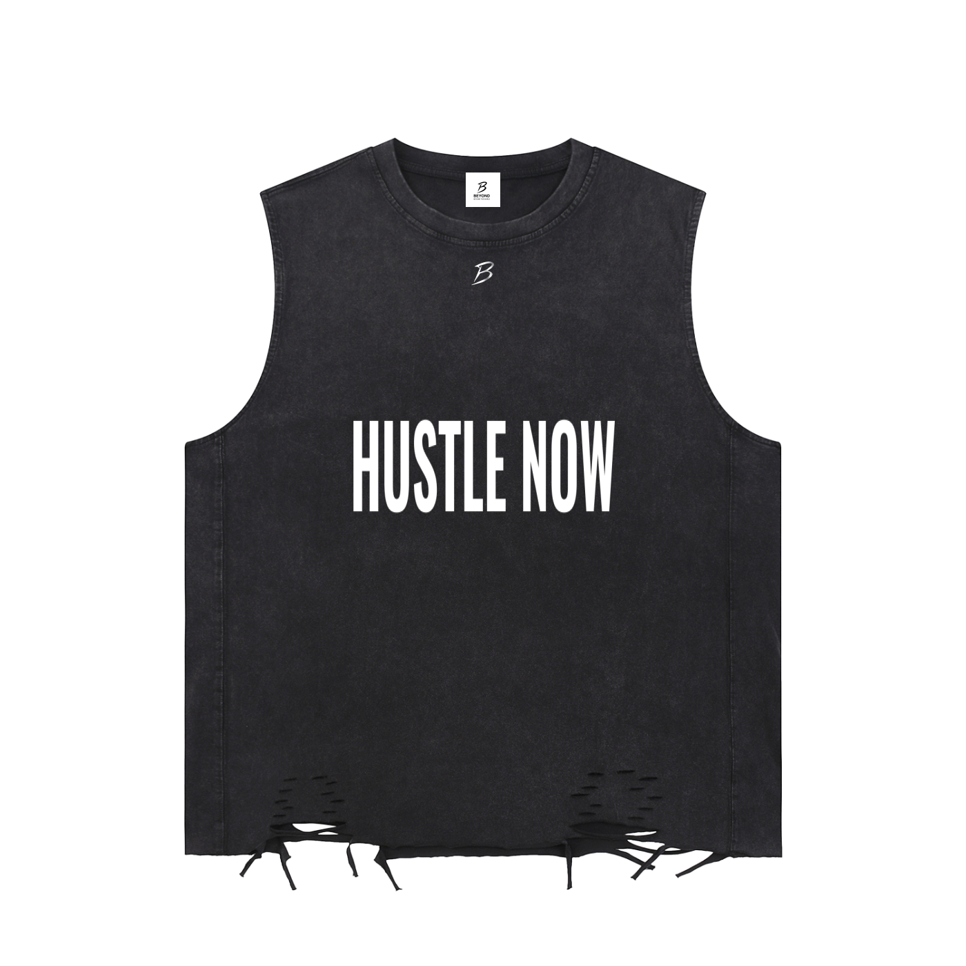 HUSTLER Snow Washed Raw-Hem Tank Top