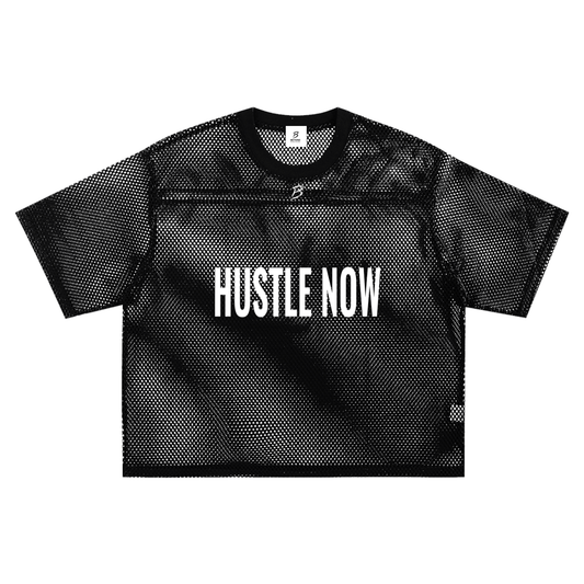 HUSTLER See-through Boxy Net T-shirt