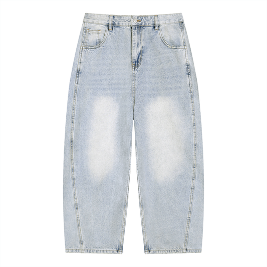 Vintage Wash Sunfade Barrel Leg Jeans HUSTLER